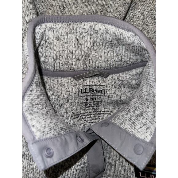 L.L. BEAN Pewter Gray Sweater Fleece Pullover With Funnel Neck Small Petite - Picture 6 of 6